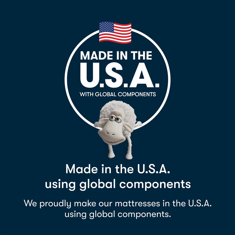 alt_txt Logo with a sheep cartoon character and 'Made in the U.S.A. with Global Components' text on a blue background.  