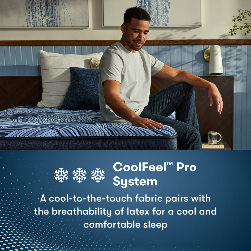 Graphite-Infused Latex Foam insides of an Perfect Sleeper Pro New Paris Medium Mattress || Level: Level 3 || Feel: Medium
