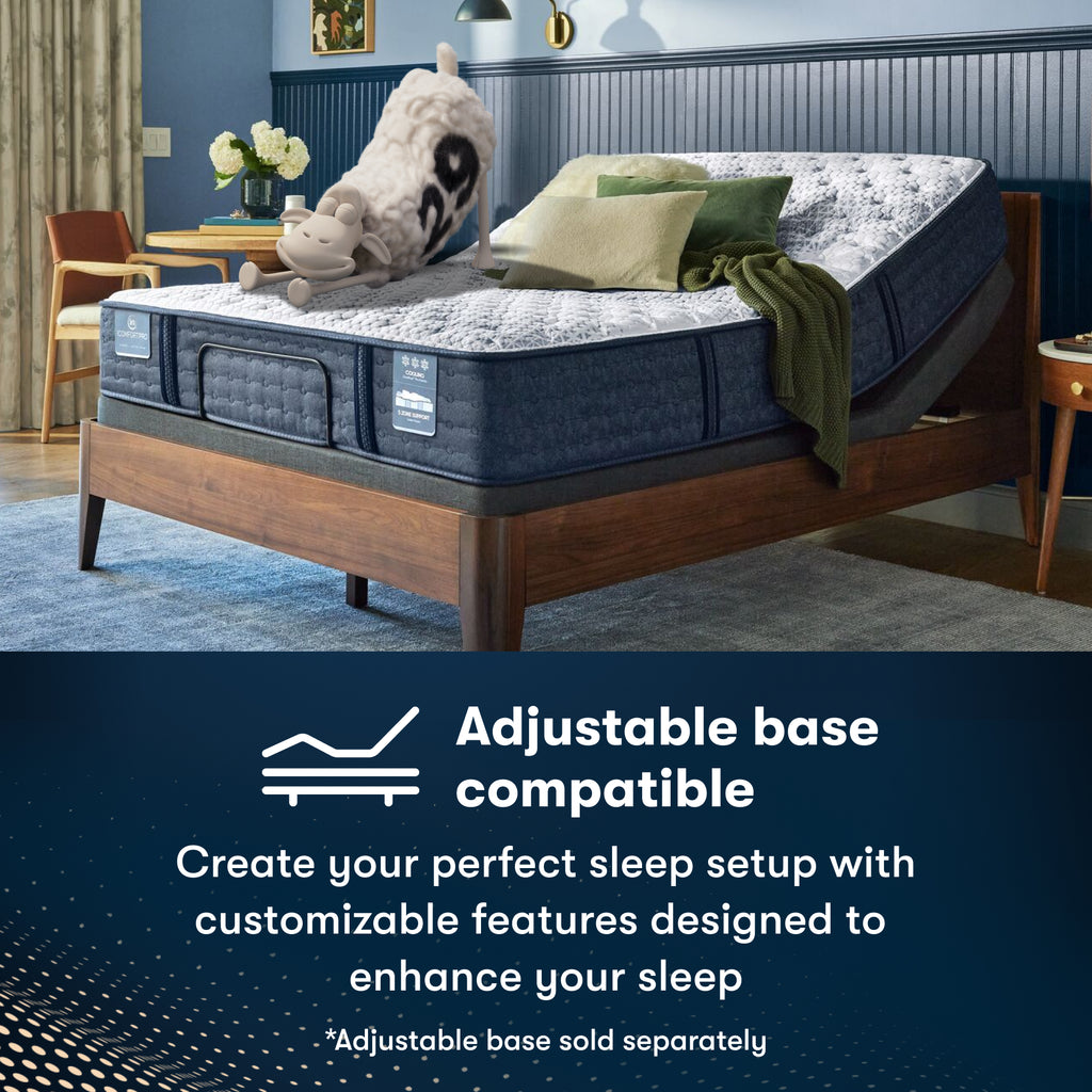 iComfortPro Canterbury Plush Mattress sitting in an adjustable base || level: Level 2