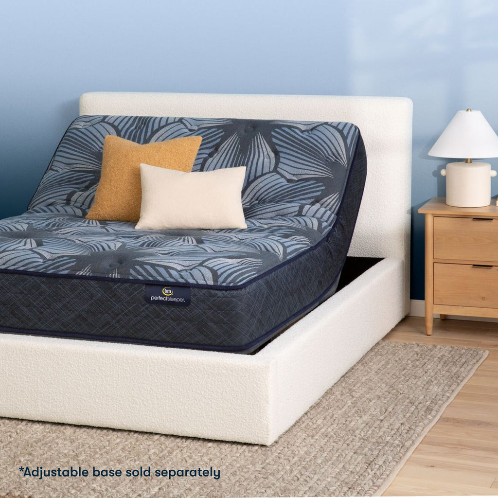 The Serta Perfect Sleeper Sleep Excellence mattress in a bedroom on the Serta adjustable base | feel: plush