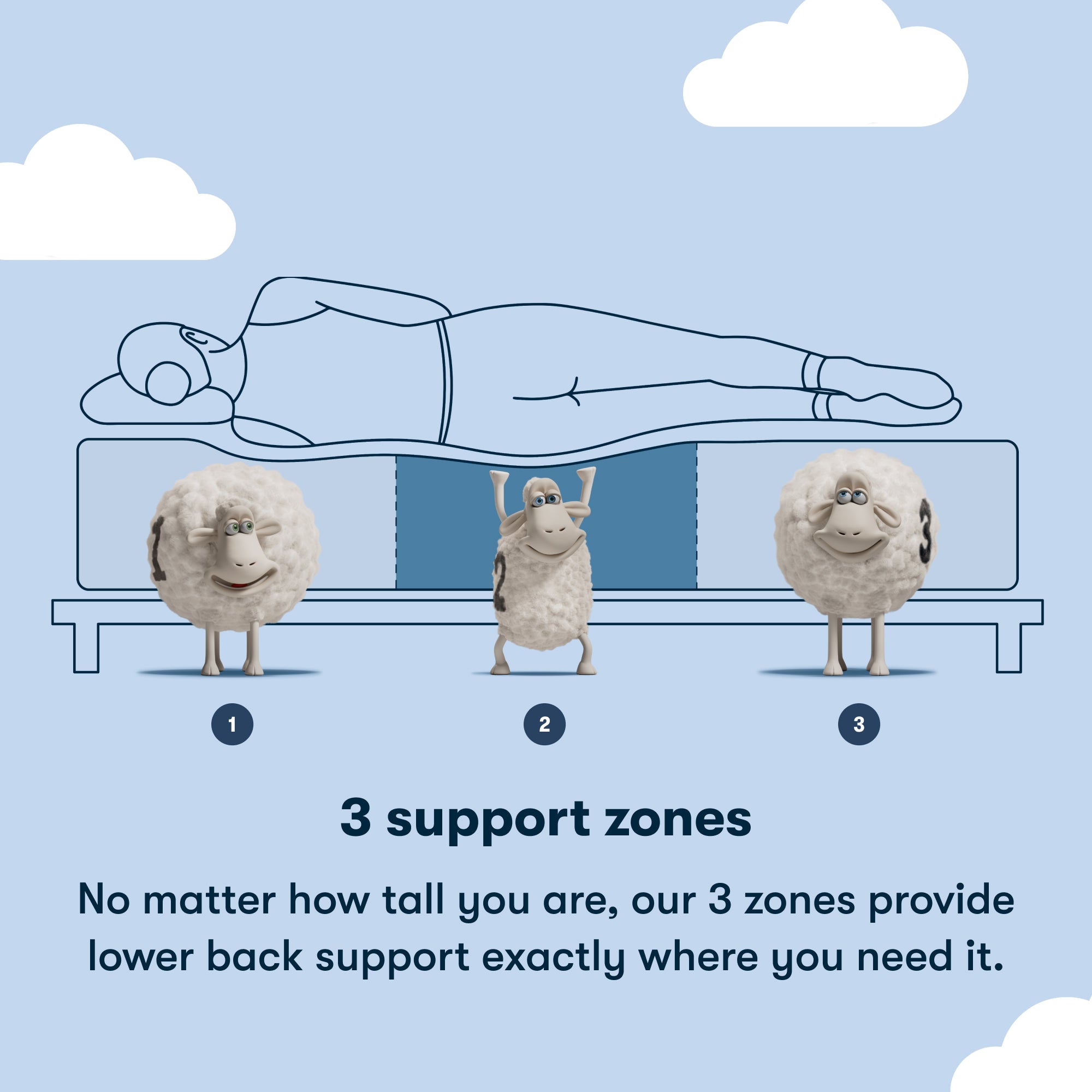 3 support zones 12 inch foam mattress || feel: Foam (12" Profile)